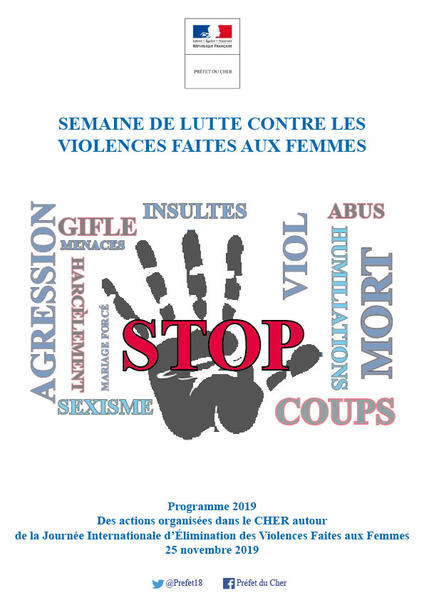 Affiche programme 2019 - Violences faites aux femmes